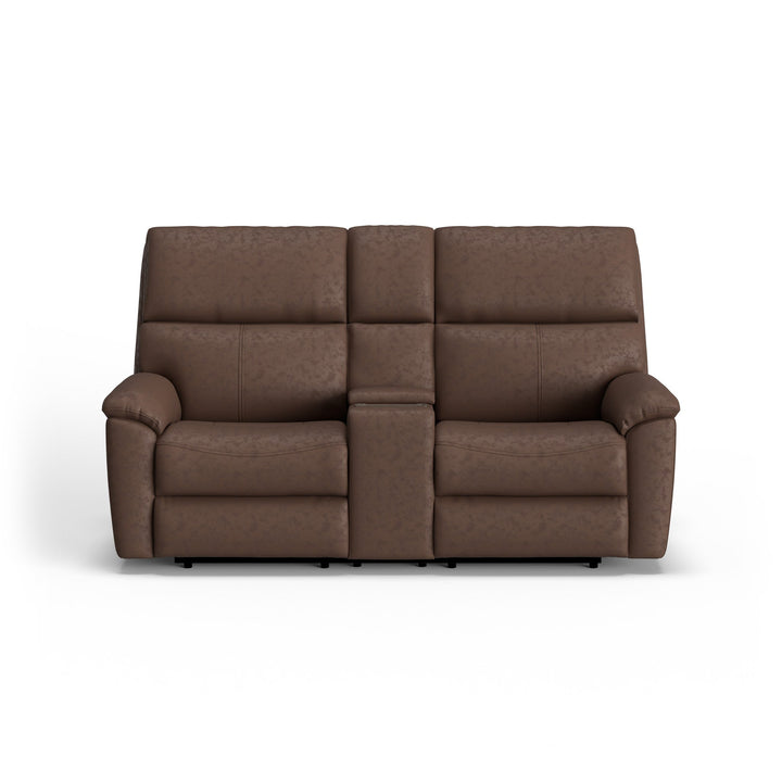 Porter Leather Power Reclining Loveseat with Console, Power Headrest, &amp; Lumbar