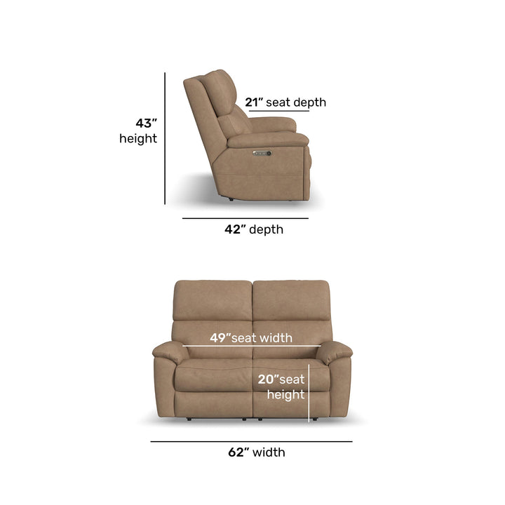 Porter Leather Power Reclining Loveseat with Power Headrest &amp; Lumbar