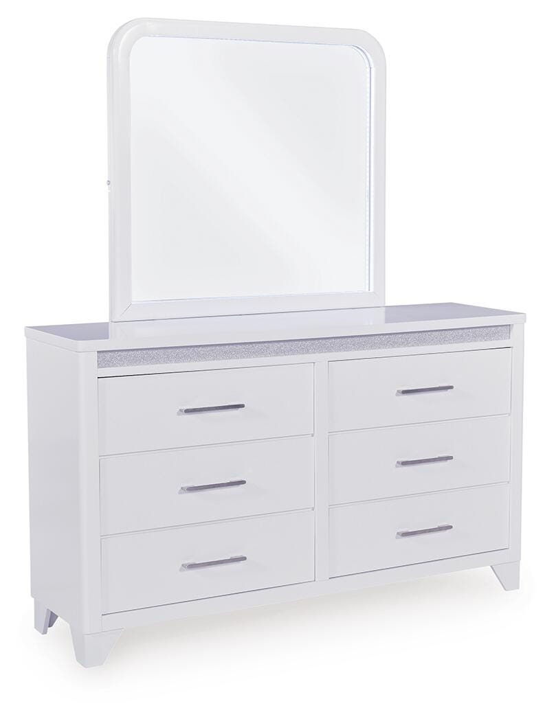 Jarlee Dresser and Mirror - White (1)