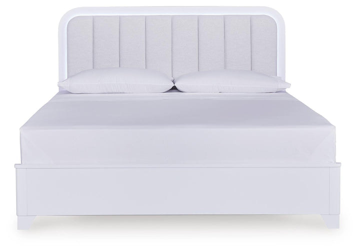 Jarlee California King Upholstered Panel Bed - White (4)