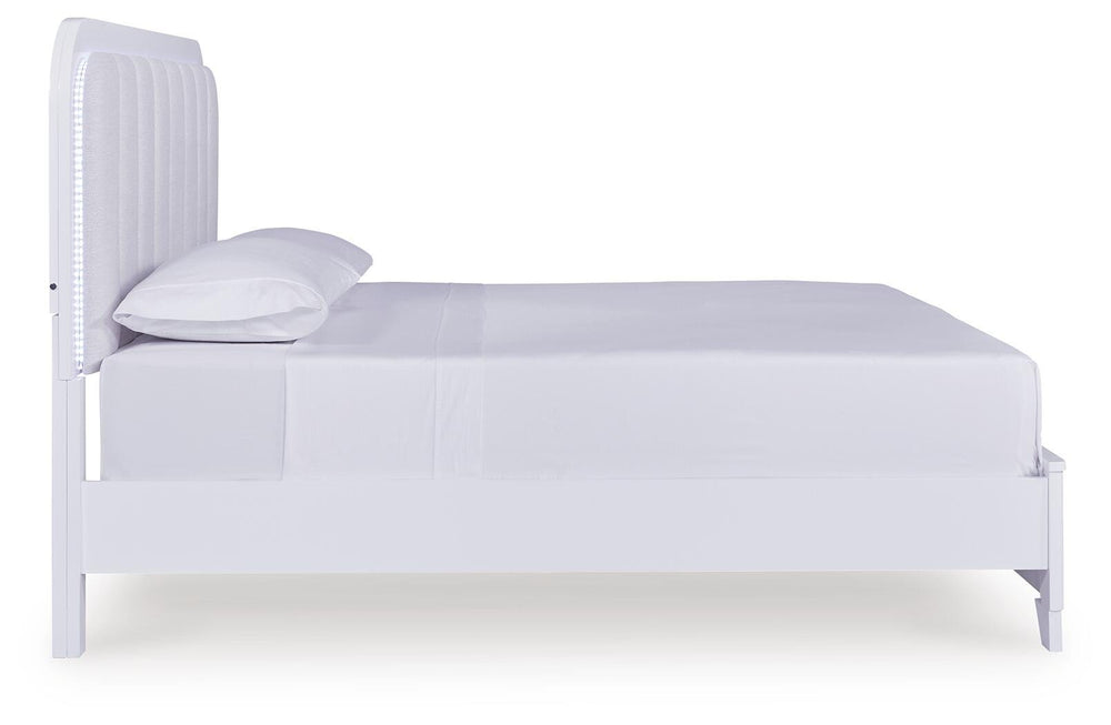 Jarlee California King Upholstered Panel Bed - White (5)