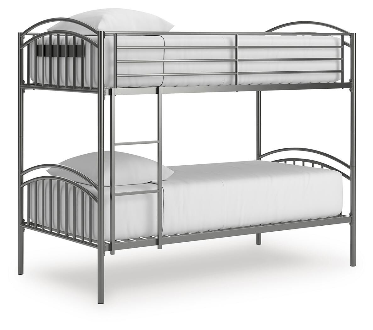 Lanceburg Twin over Twin Bunk Bed with Ladder - Gray (2)