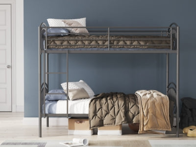 Lanceburg Twin over Twin Bunk Bed with Ladder