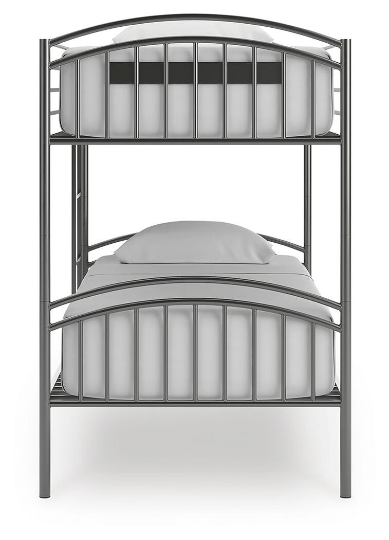 Lanceburg Twin over Twin Bunk Bed with Ladder - Gray (6)