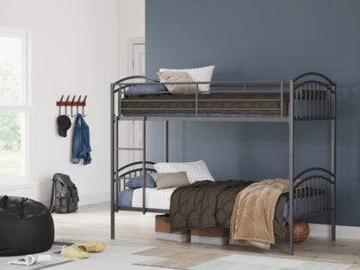 Lanceburg Twin over Twin Bunk Bed with Ladder