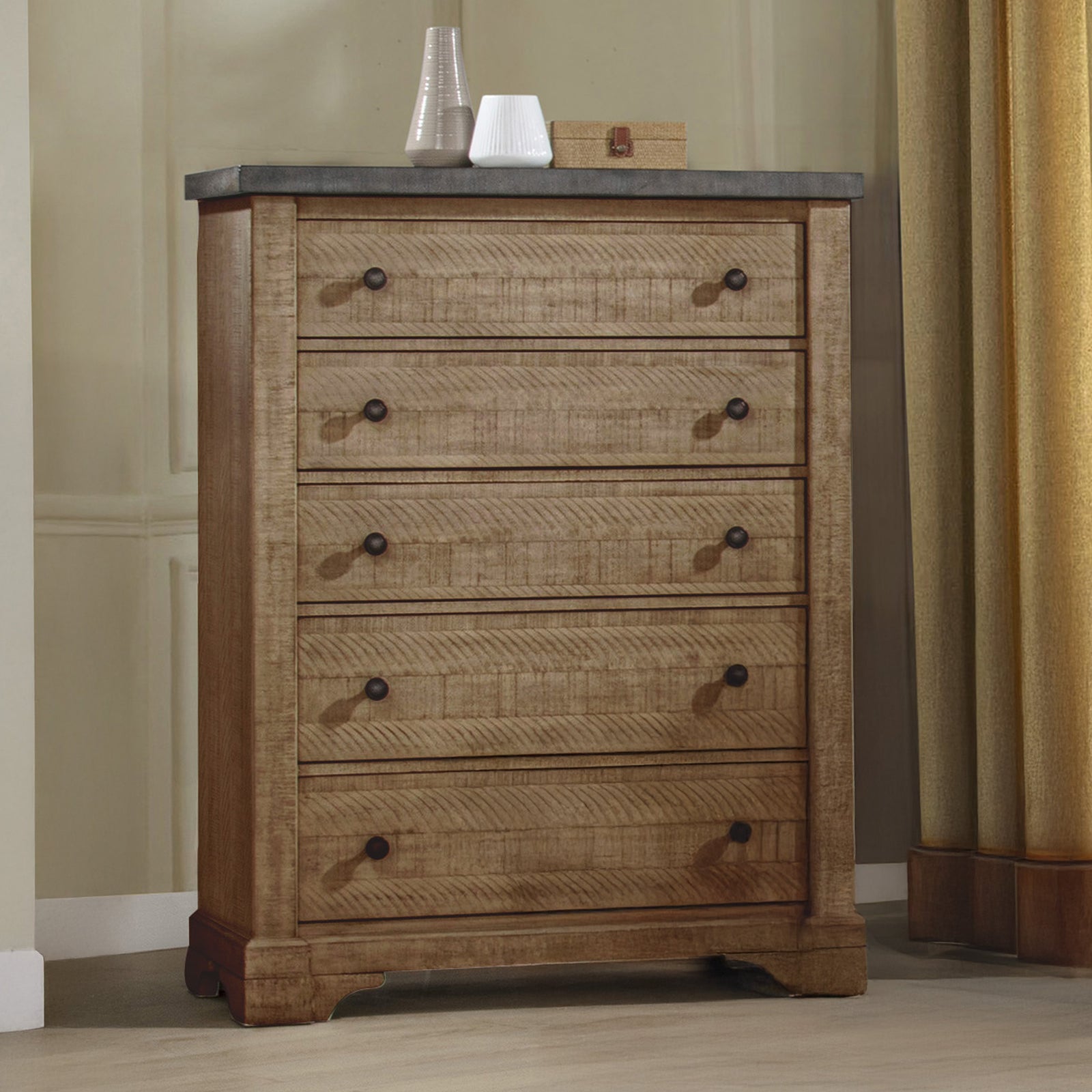 Augusta Lift Top Chest - Rustic Brown