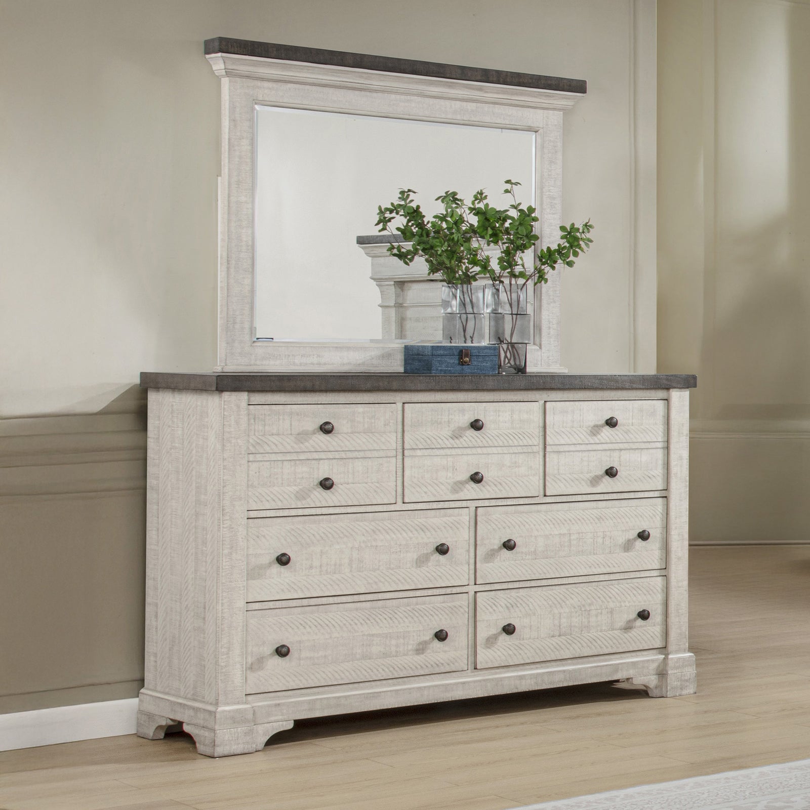 Augusta Mirror-Rustic White
