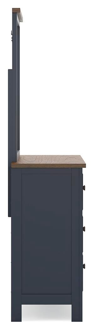 Landocken Dresser and Mirror - Blue (8)