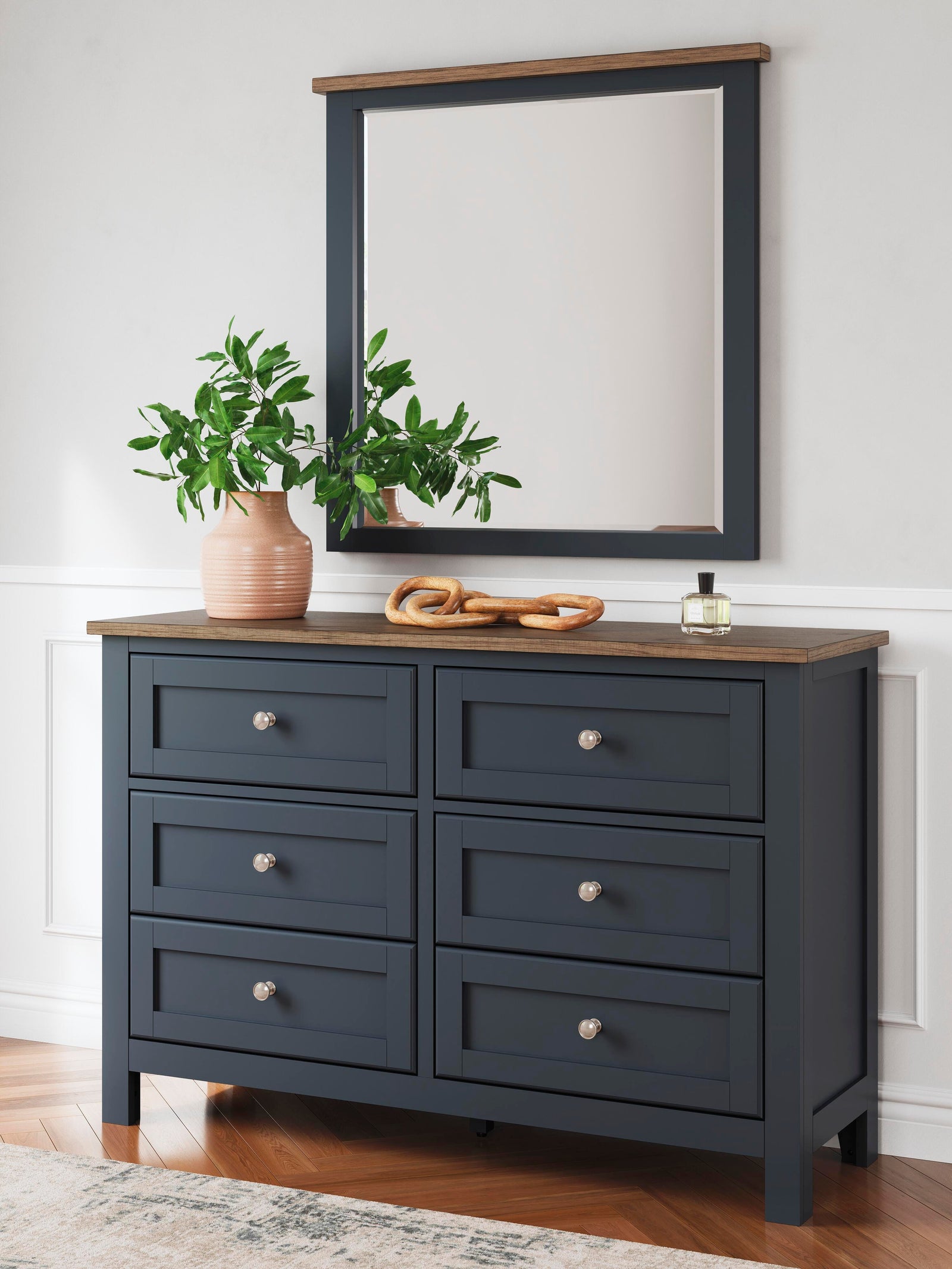 Landocken Dresser and Mirror - Blue (2)