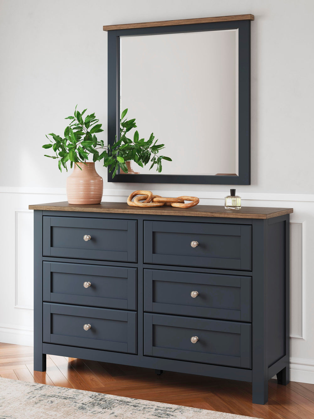 Landocken Dresser and Mirror - Blue (2)