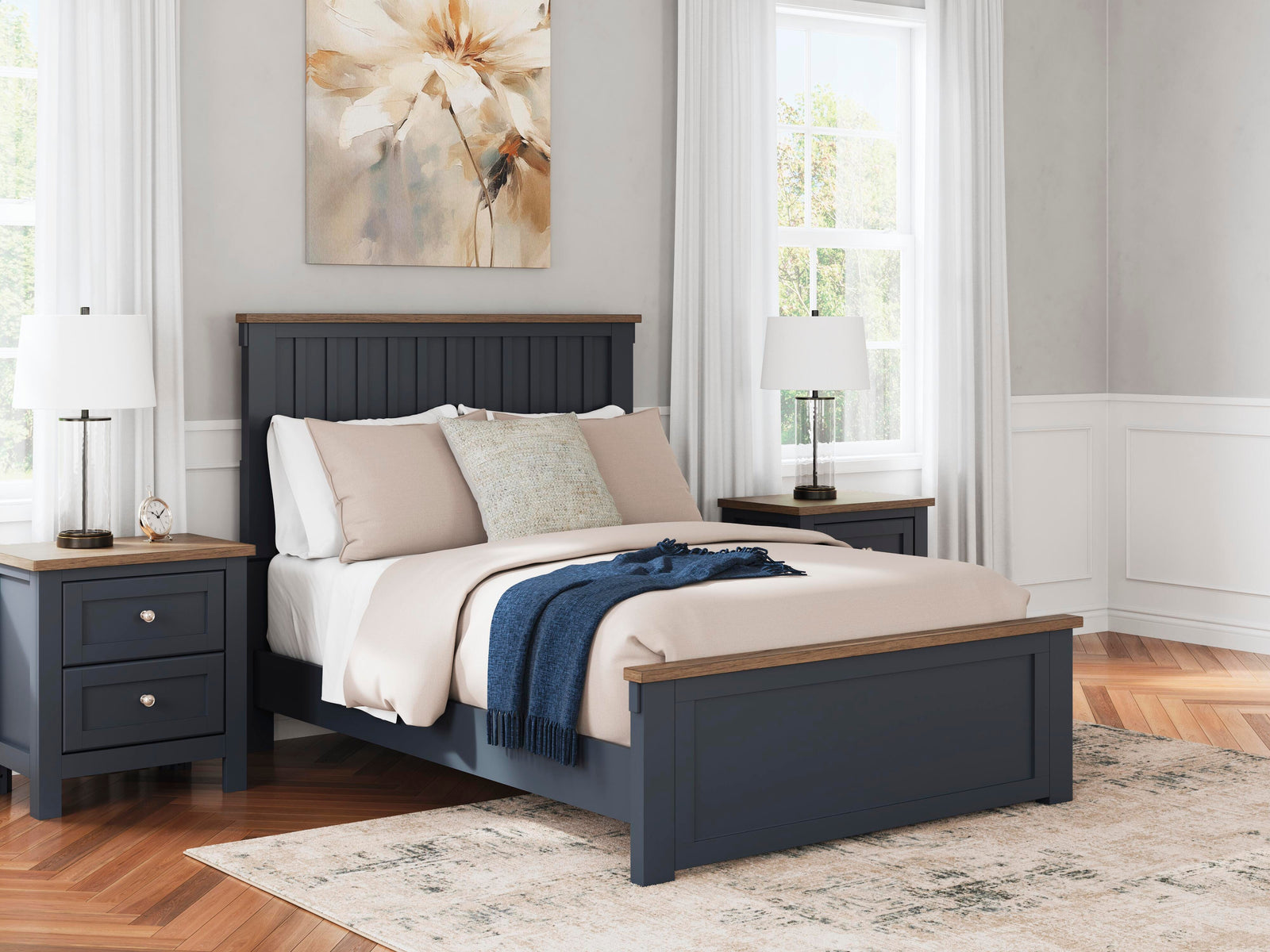 Landocken Full Panel Bed - Blue (2)