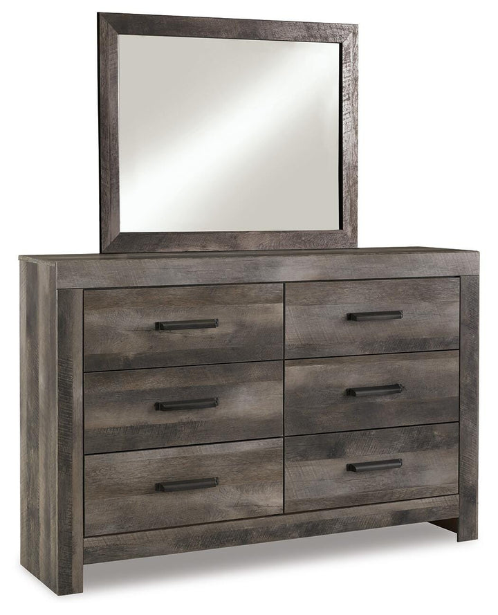 Wynnlow King Poster Bed, Dresser, Mirror and 2 Nightstands - Gray (2)