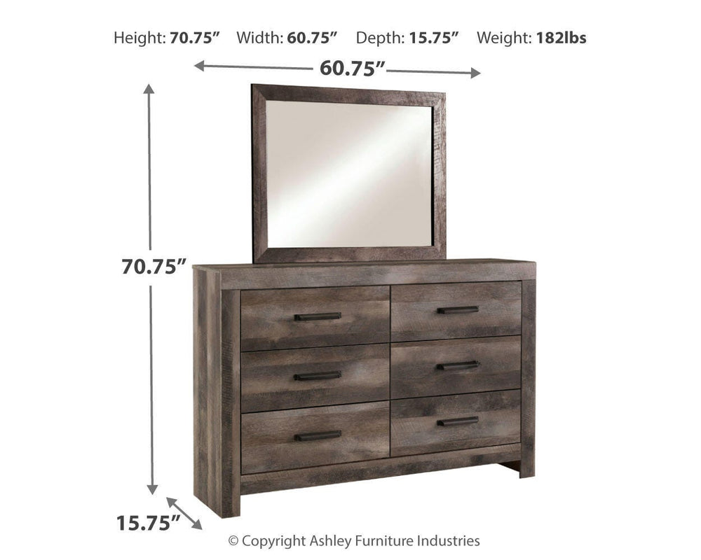 Wynnlow Full Crossbuck Panel Bed, Dresser and Mirror (3)