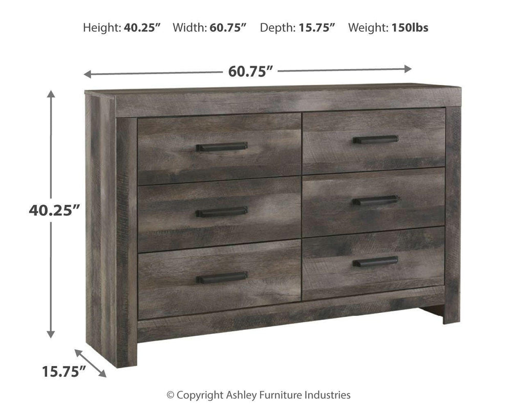 Wynnlow King Panel Bed with Mirrored Dresser and Nightstand - Gray (8)