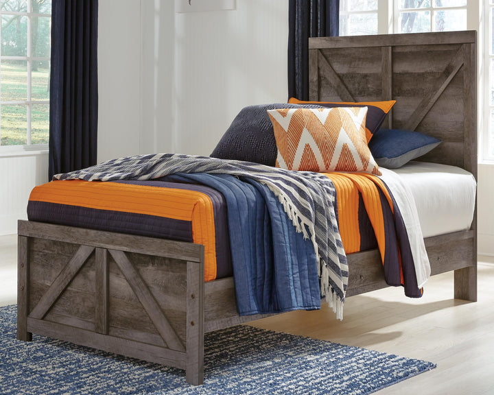 Wynnlow Twin Panel Bed, Dresser and Nightstand - Gray (11)