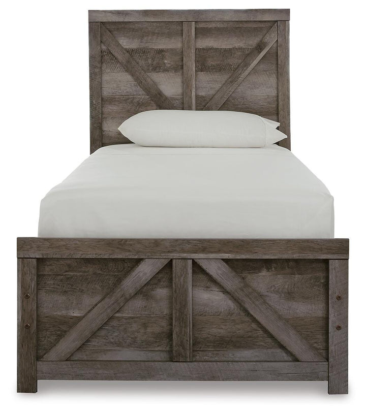 Wynnlow Twin Crossbuck Panel Bed - Gray (6)