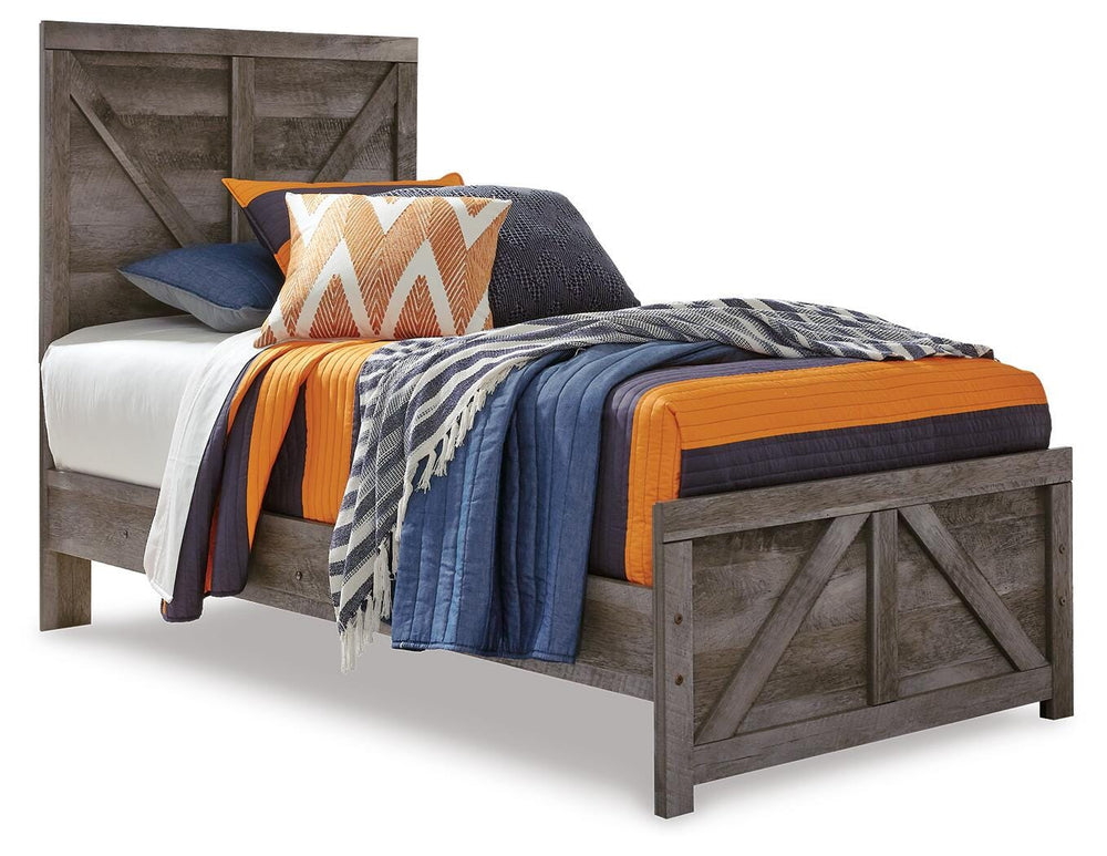 Wynnlow Twin Panel Bed, Dresser and Nightstand - Gray (3)