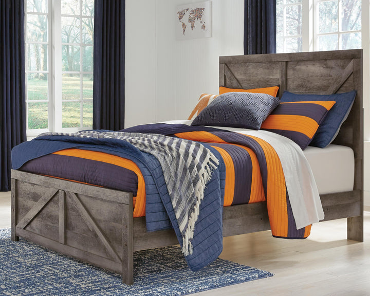 Wynnlow Full Crossbuck Panel Bed - Gray (2)