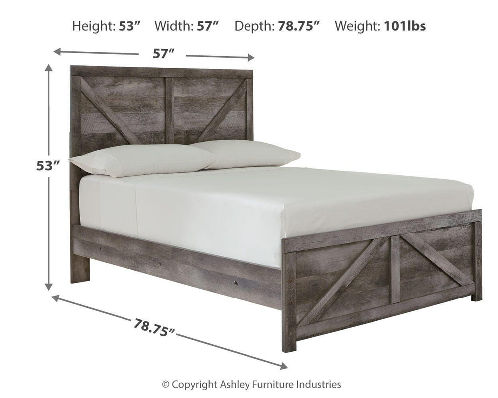 Wynnlow Full Crossbuck Panel Bed - Gray (4)