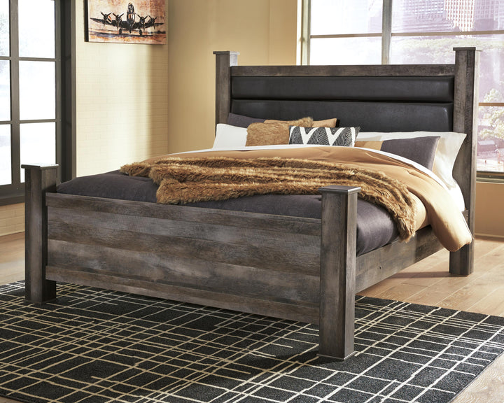 Wynnlow King Poster Bed, Dresser, Mirror and 2 Nightstands - Gray (9)