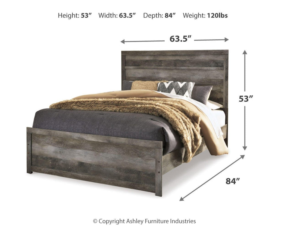 Wynnlow Queen Panel Bed, Dresser, Mirror, and Nightstand - Gray (6)