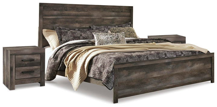 Wynnlow King Panel Bed and 2 Nightstands - Gray (1)