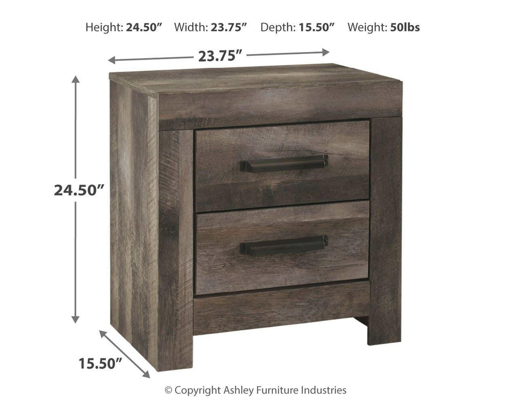 Wynnlow King Poster Bed, Dresser, Mirror and 2 Nightstands - Gray (7)