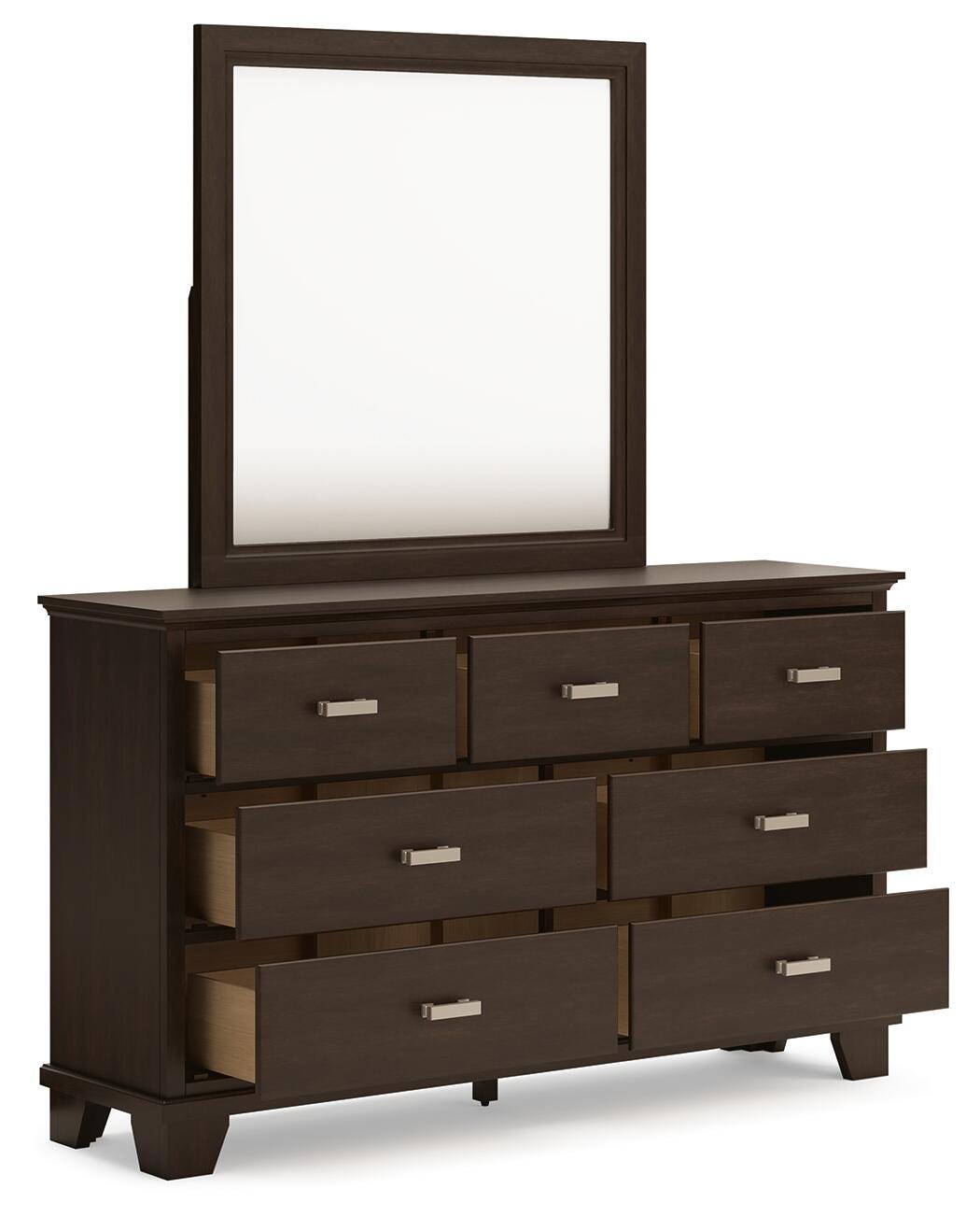 Covetown Dresser and Mirror - Dark Brown (2)