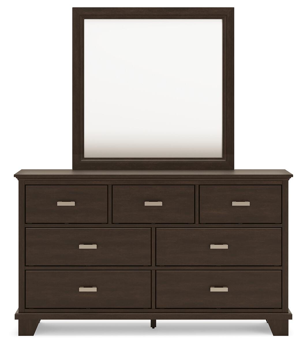 Covetown Dresser and Mirror - Dark Brown (1)
