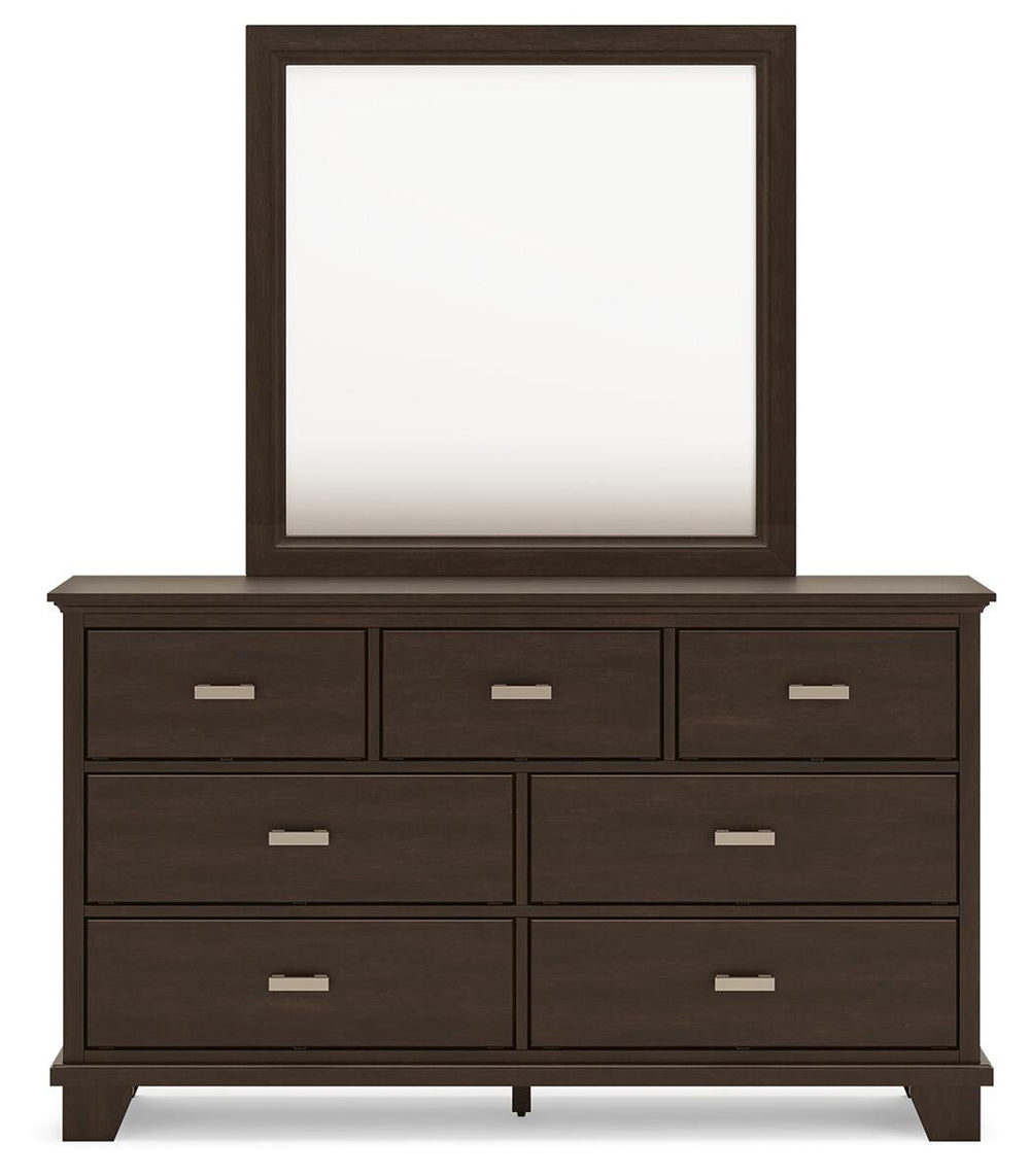 Covetown Dresser and Mirror - Dark Brown (1)