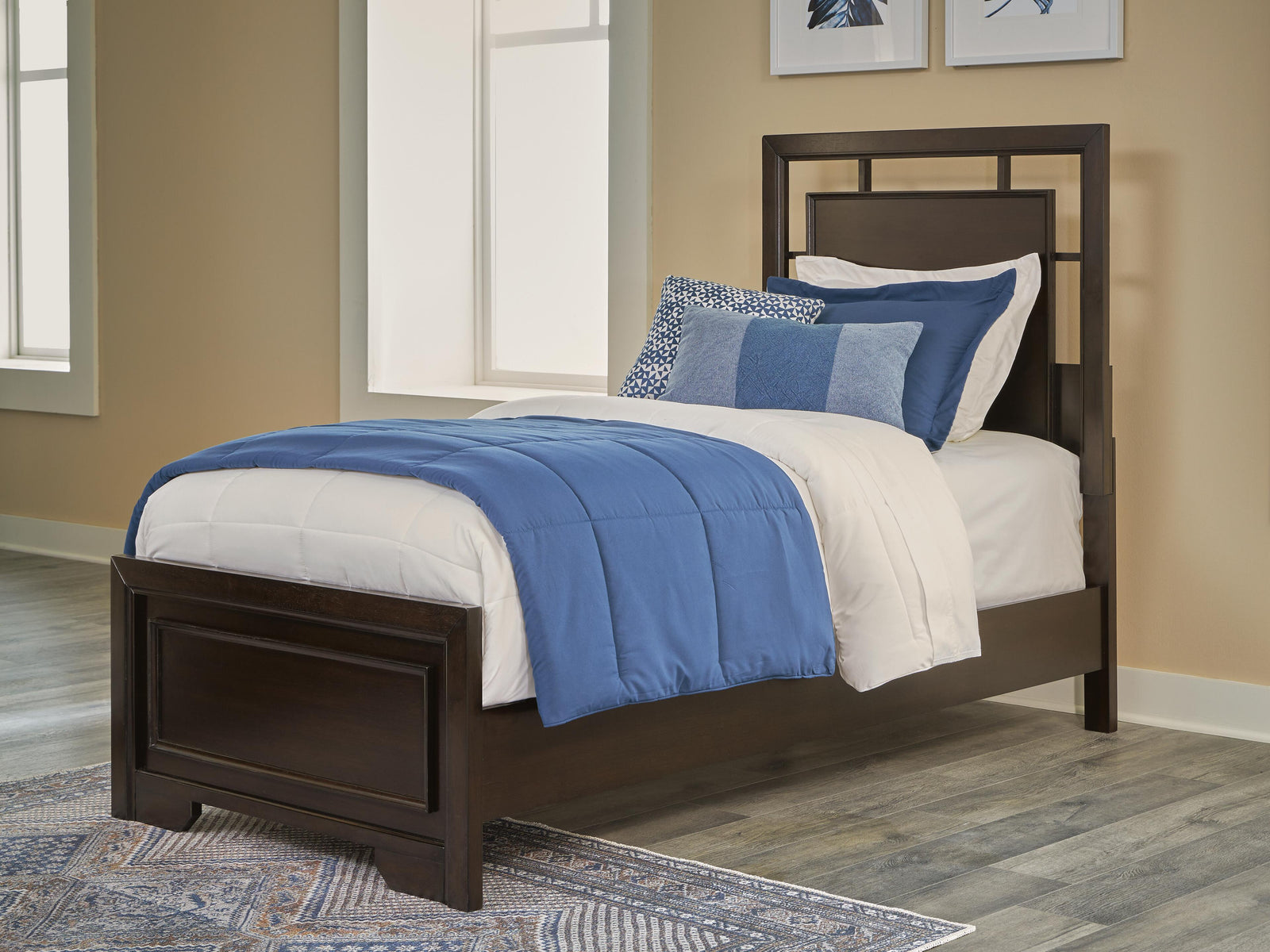 Covetown Twin Panel Bed - Dark Brown (2)