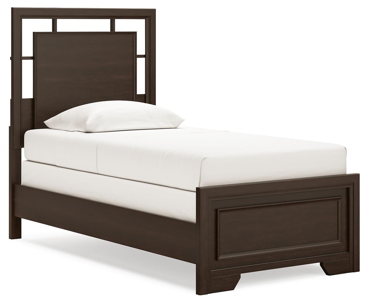 Covetown Twin Panel Bed - Dark Brown (1)