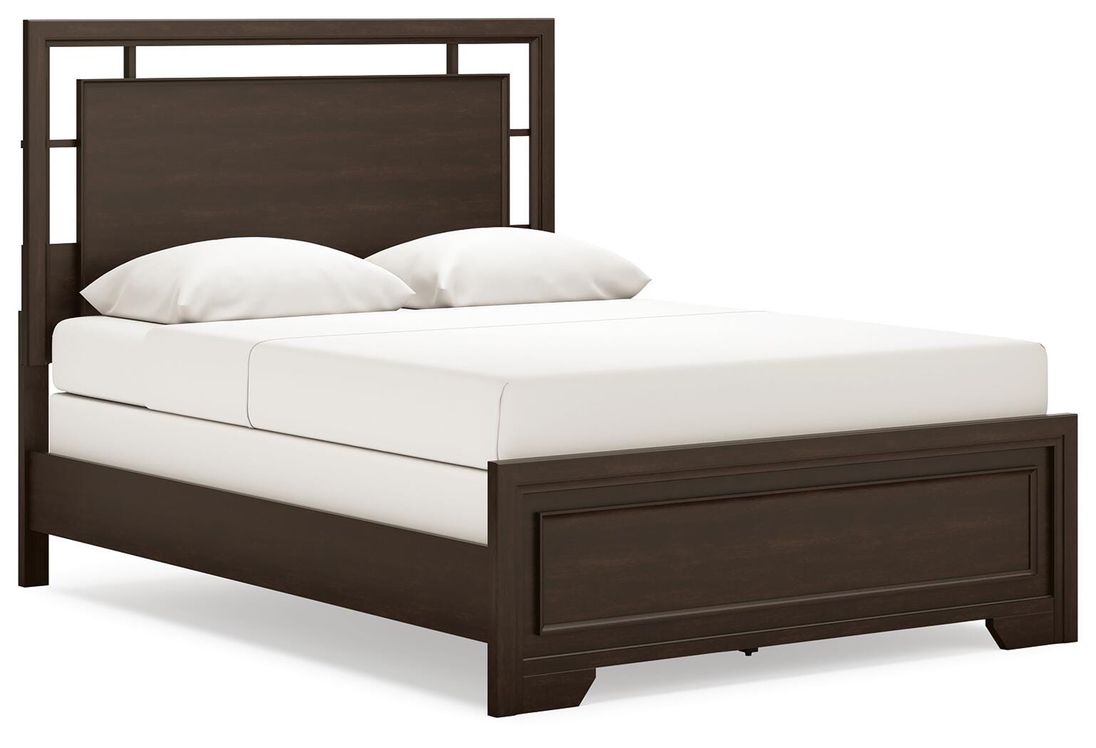 Covetown Queen Panel Bed - Dark Brown (1)
