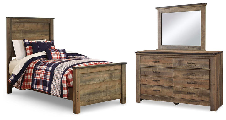 Trinell Twin Panel Bed, Dresser and Mirror (1)