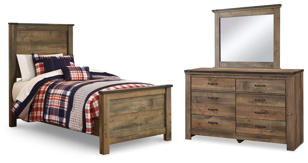 Trinell Twin Panel Bed, Dresser and Mirror (1)