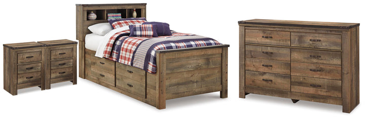Trinell Twin Bookcase Bed, Dresser and 2 Nightstands (1)