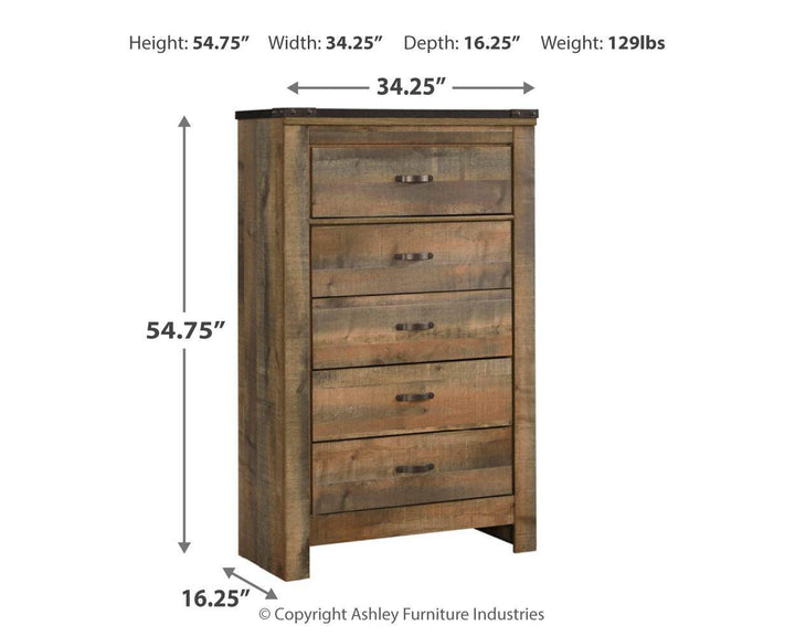 Trinell Chest of Drawers - Dark Brown (4)