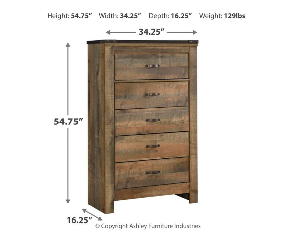 Trinell Chest of Drawers - Dark Brown (4)