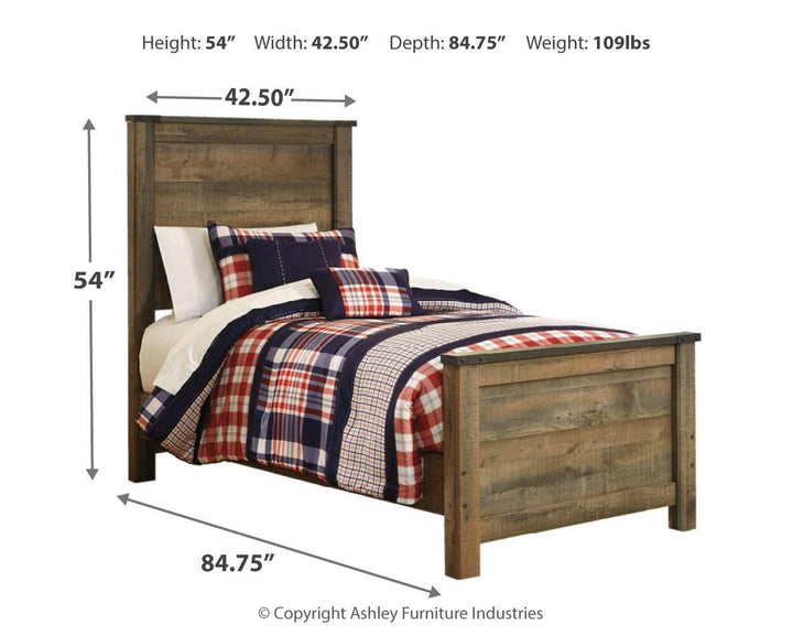 Trinell Twin Panel Bed - Brown (4)