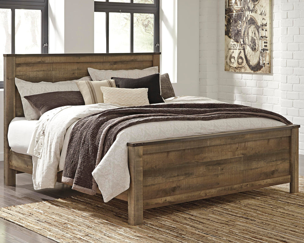 Trinell King Panel Bed and Nightstand - Brown (6)