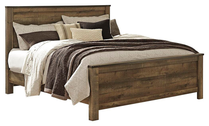 Trinell King Panel Bed, Dresser, Mirror and Nightstand - Brown (3)