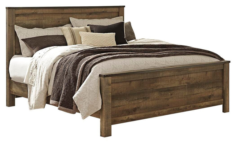 Trinell King Panel Bed, Dresser, Mirror and Nightstand - Brown (3)