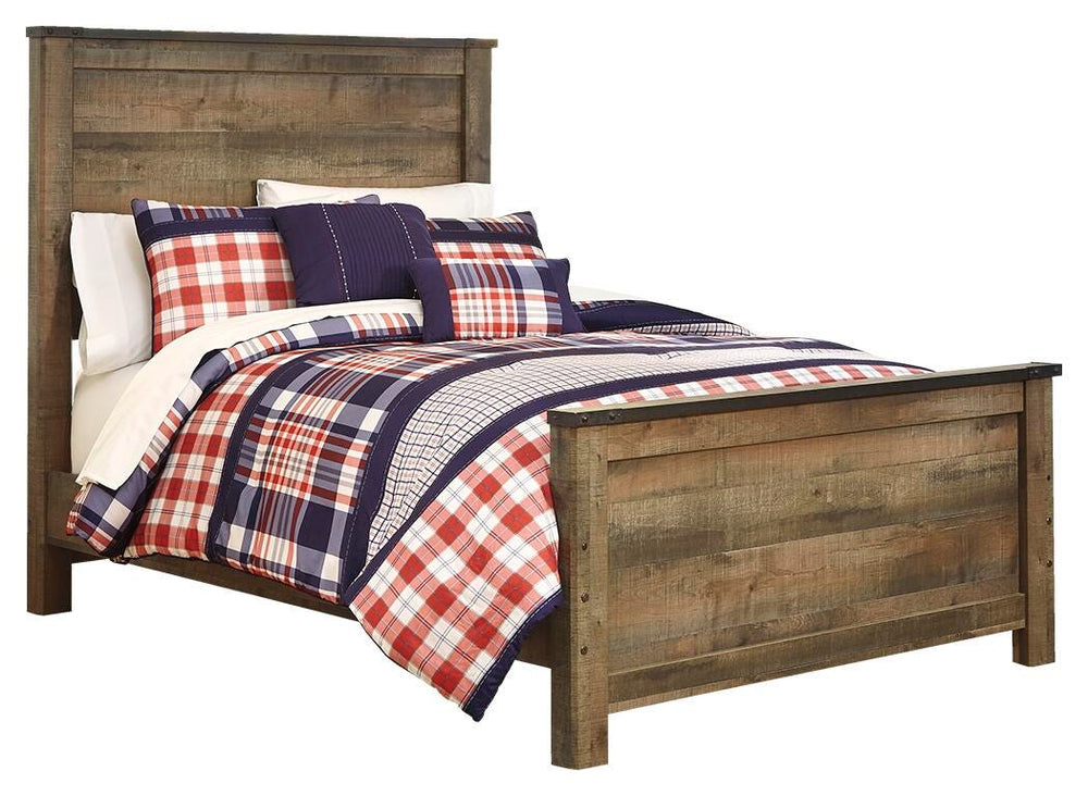 Trinell Full Panel Bed with Storage and Dresser - Brown (3)