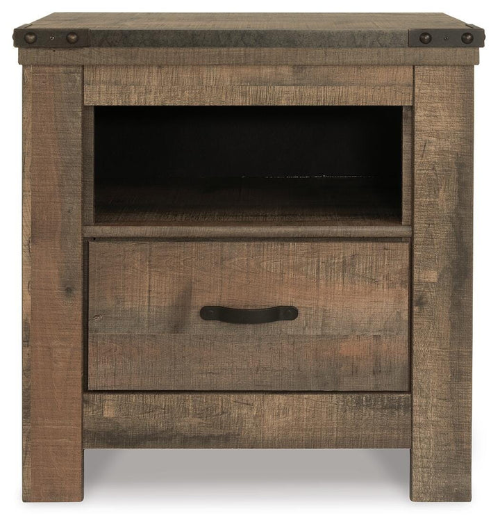 Trinell Full Panel Bed, Dresser, Mirror and Nightstand - Brown (5)