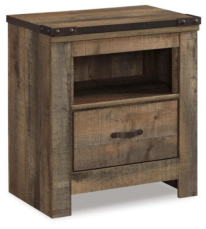 Trinell Full Panel Bed, Dresser, Mirror and Nightstand - Brown (3)
