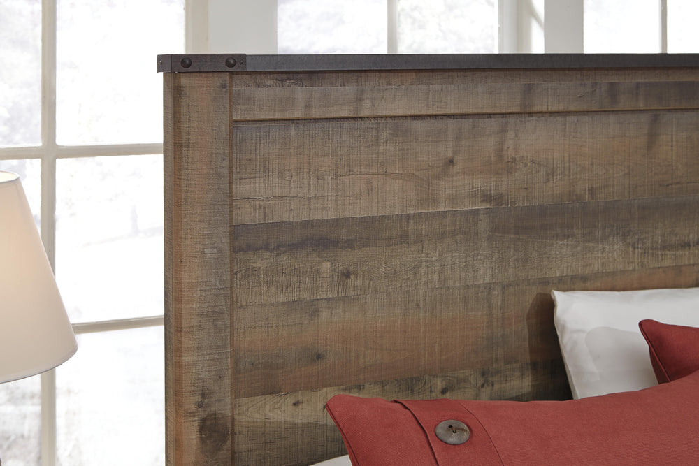 Trinell Twin Panel Bed with 2 Storage Drawers - Brown (3)