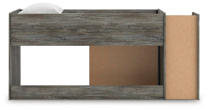 Frandern Twin Loft Bed with Drawer Storage - Gray (5)