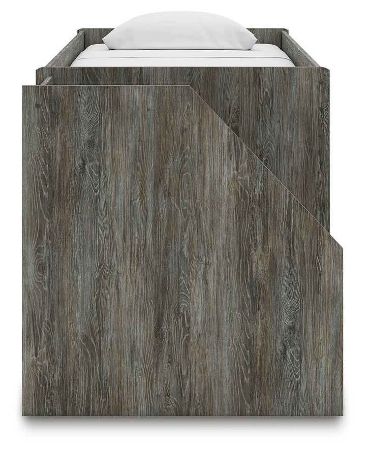 Frandern Twin Loft Bed with Drawer Storage - Gray (8)