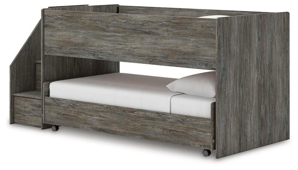 Frandern Twin over Twin Loft Bed - Gray (4)