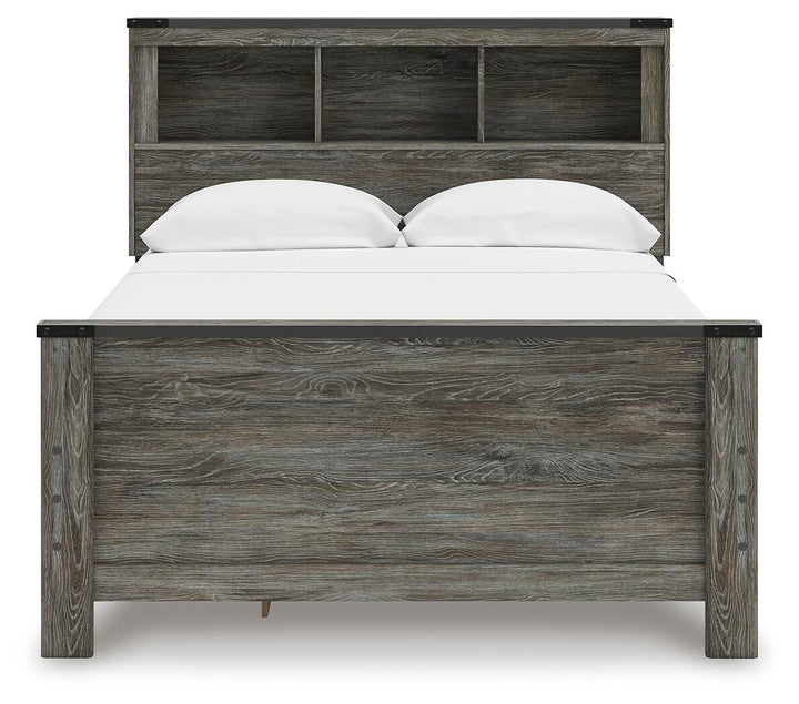 Frandern Full Bookcase Panel Bed with Storage - Gray (6)